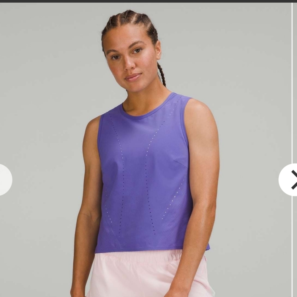 NWOT Lululemon Swift Ventilated Running Tank Top Sz 4 Charged Indigo